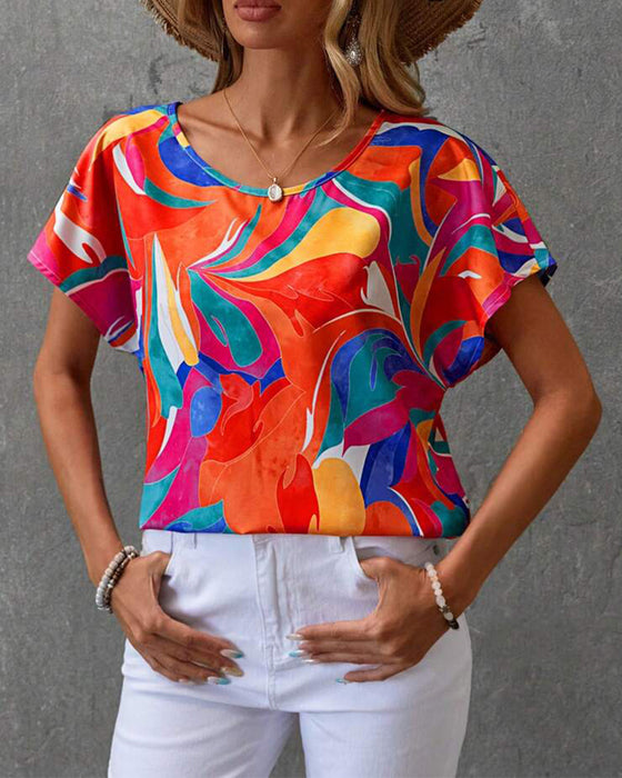 T-Shirt Rundhals Kurzarm Bedruckt