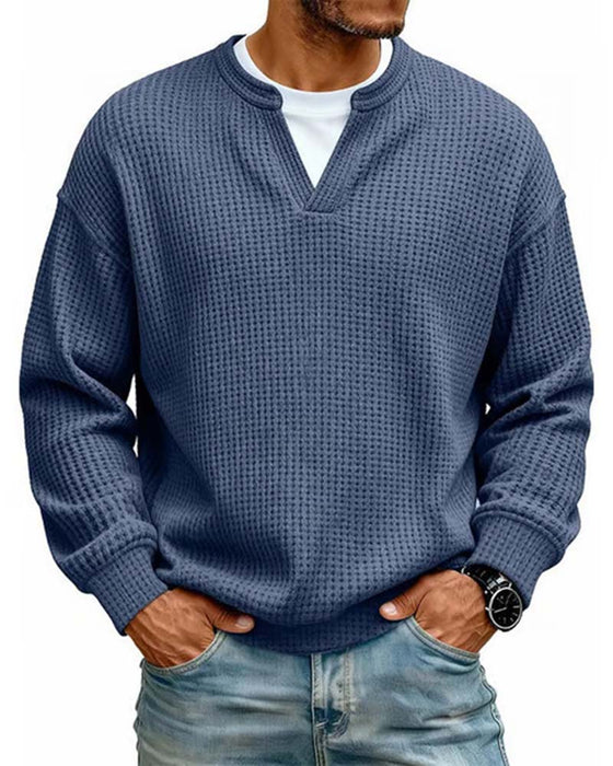 Sweatshirt Herren Rundhals Gefälscht Geschichtet