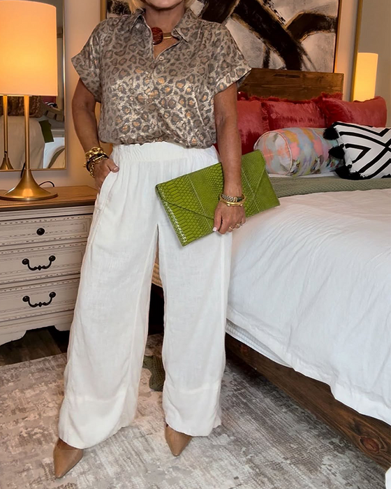 Bluse lässig Leopardenmuster