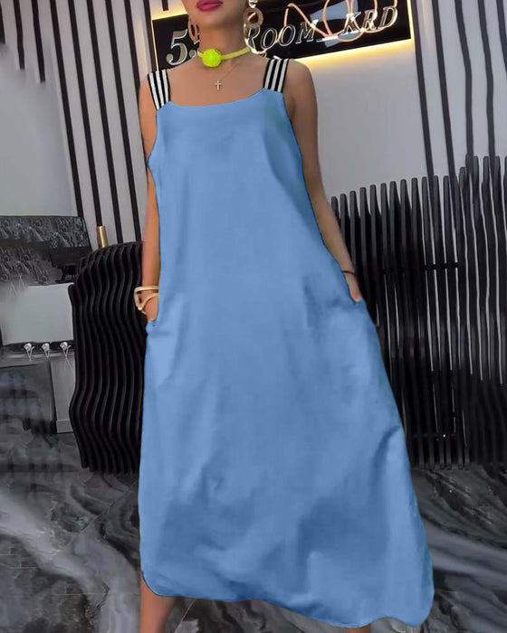 Kleid Gespaltene Träger Locker