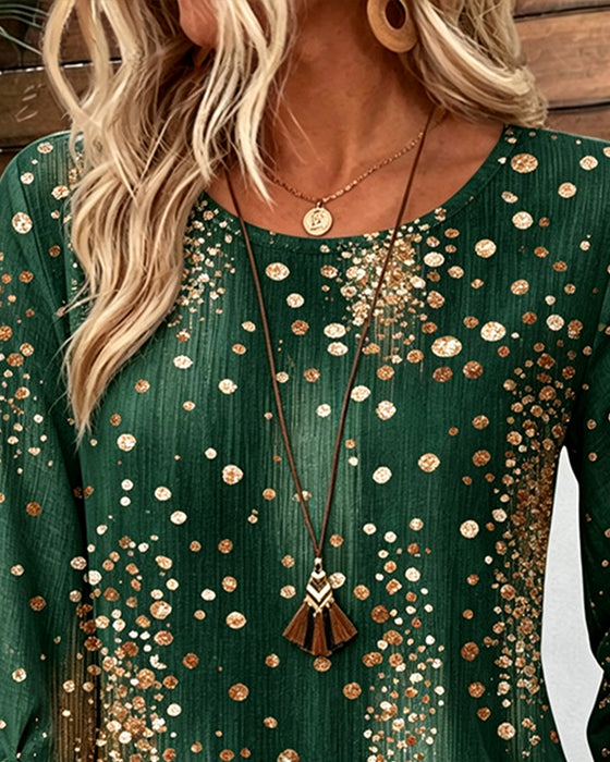 Bluse Rundhals Polka Dot