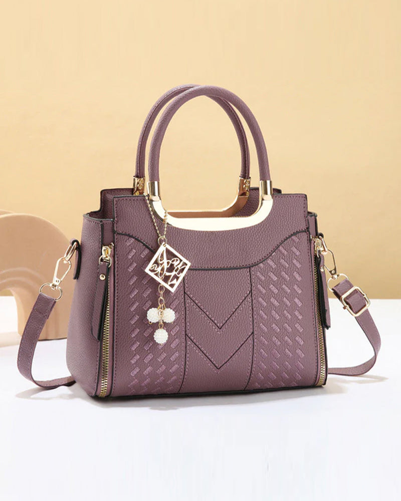 Tasche Frau'S V-Genäht Obergriff Satchel