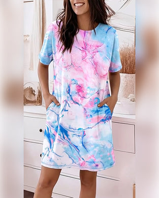 Kleider Tie-Dye Flüssigkeit Druck Locker
