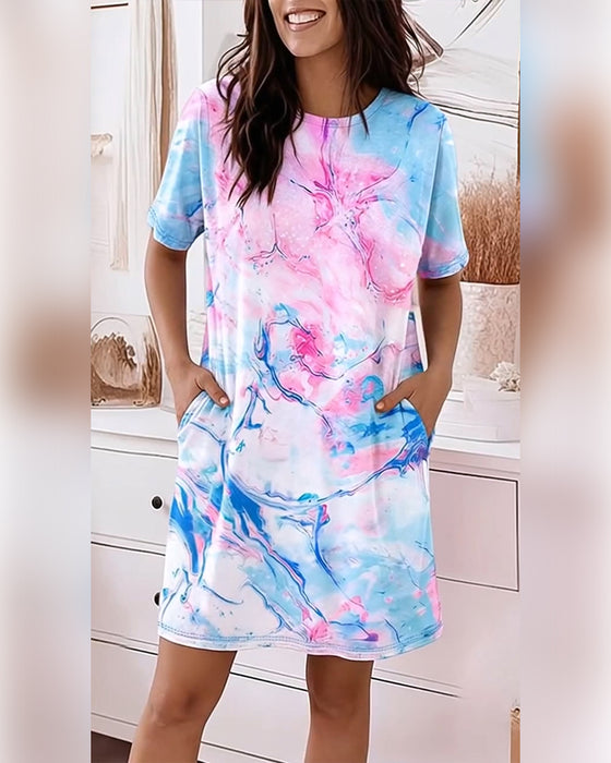 Kleider Tie-Dye Flüssigkeit Druck Locker