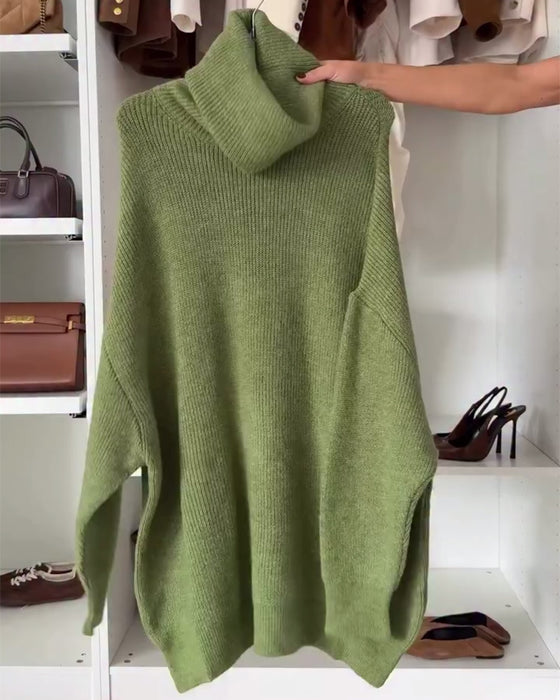 Modisches langärmliges Kleid mit Stehkragen