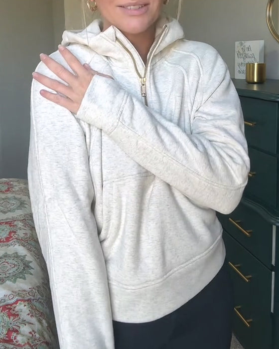 Langarm‑Kapuzenpullover Mit Reißverschluss
