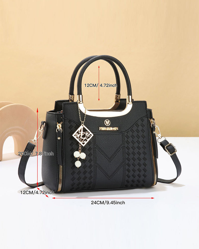 Tasche Frau'S V-Genäht Obergriff Satchel