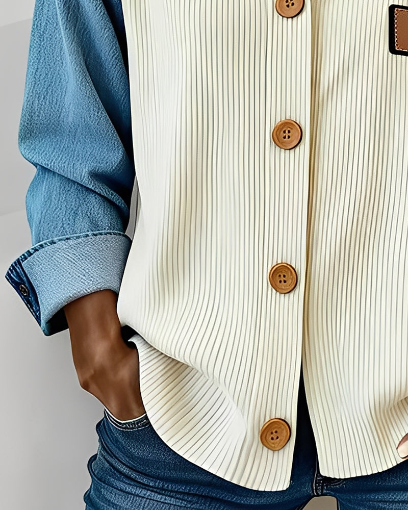 modisches Shirt mit Rundhalsausschnitt und Farbblöcken