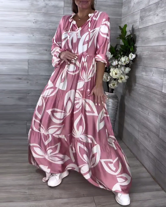 Kleid Weite V-Ausschnitt Casual