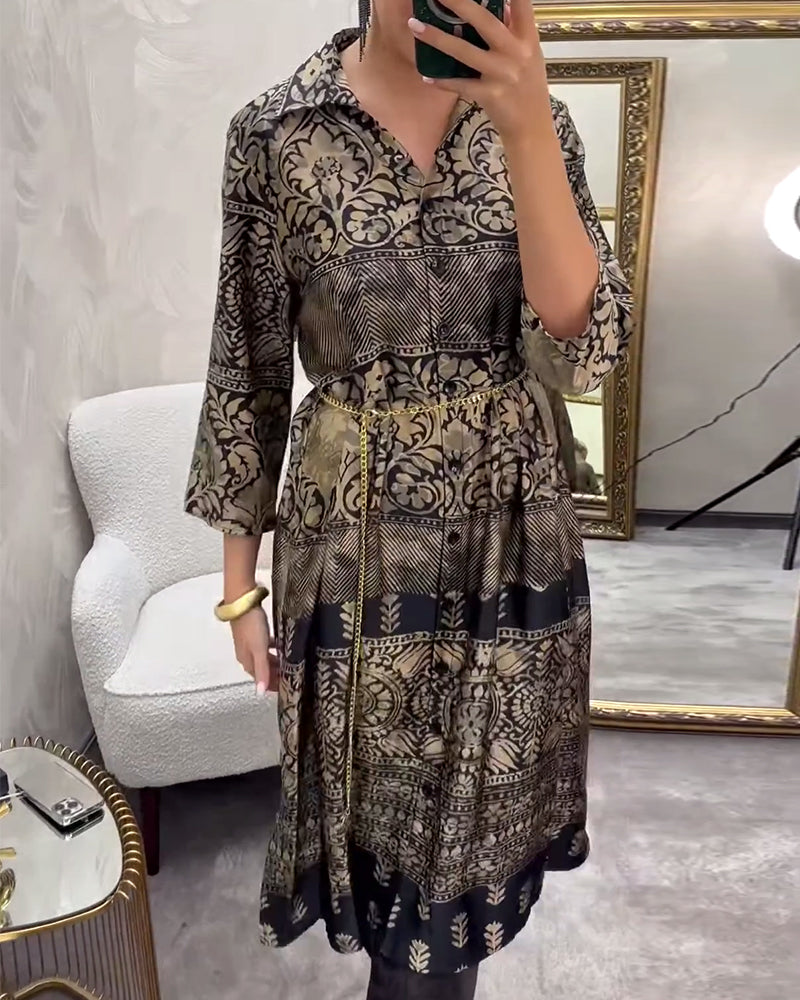 Legeres Hemd mit Print, Knopfleiste und Tasche