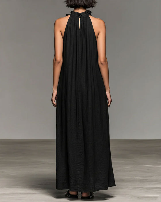 Kleid Halterneck Gerüscht Lang