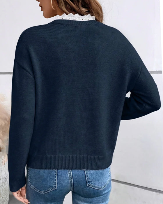 Nawarat Strickpullover Mit Spitze