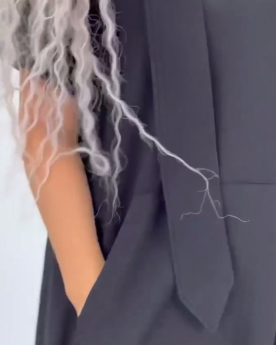 Kleid Einfarbig Kapuzenpullover Freizeit