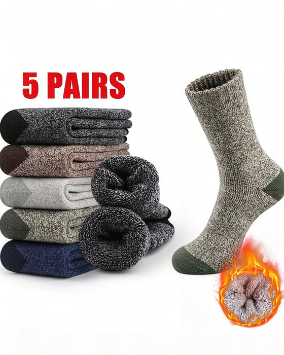 Paar Dicke Warme Winttersocken Weich Gestrickt