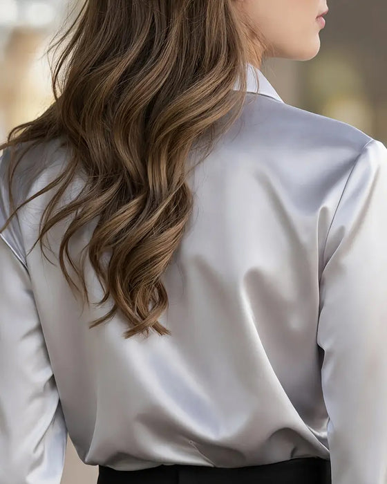 Hemd Modisch Business-Satin Unifarben