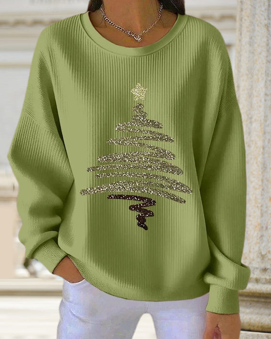 Sweatshirt Lockere Grübchen Weihnachtsdruck