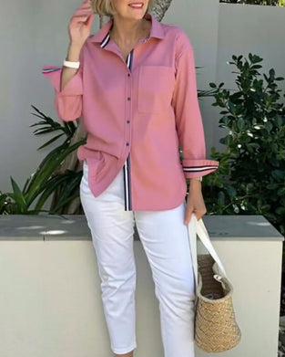 Hemd langärmlig geknöpfter Kragen mit Tasche