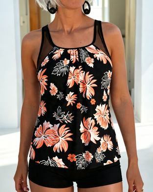 Tankini Bauch-Bedeckend Bedruckt