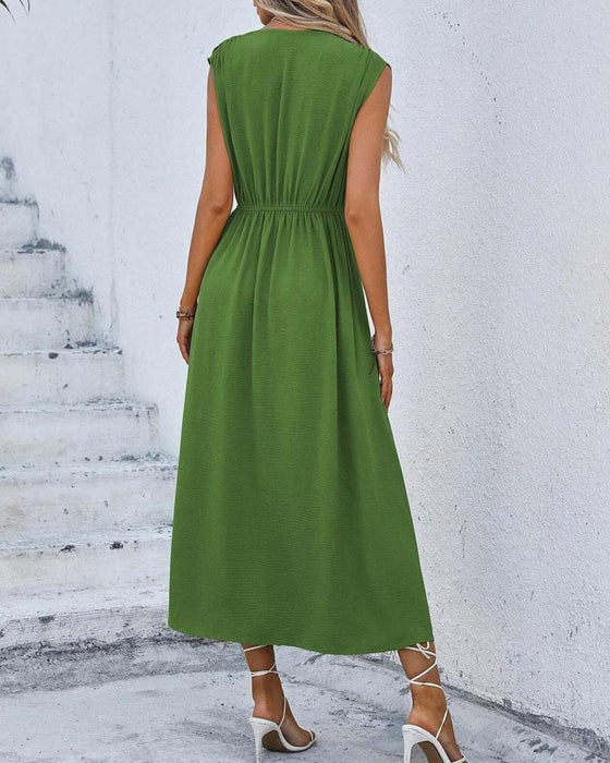Kleid Einfarbig Tailliert Bindung