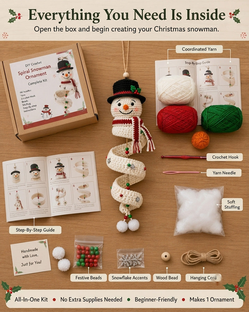 ☃️ DIY Set Schneemann In Spirale Häkeln