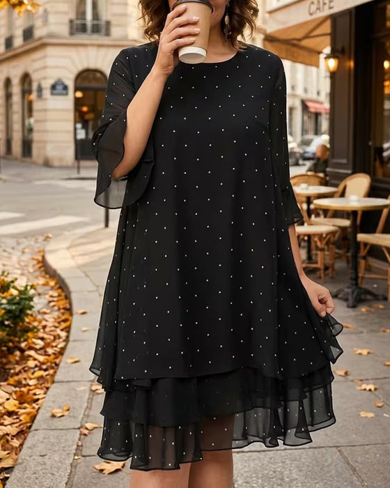 Kleid Tupfen Lagen