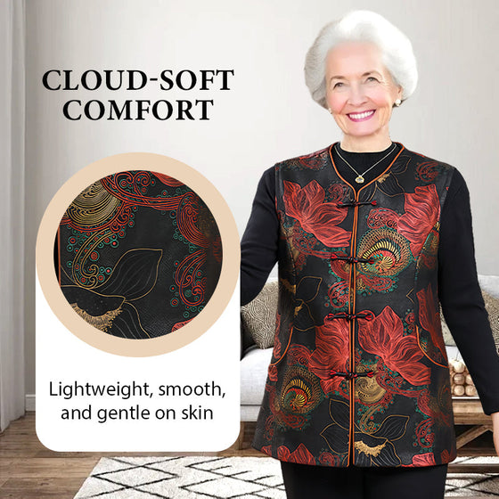 Weste Retro-Chic Oriental Blumenstickerei