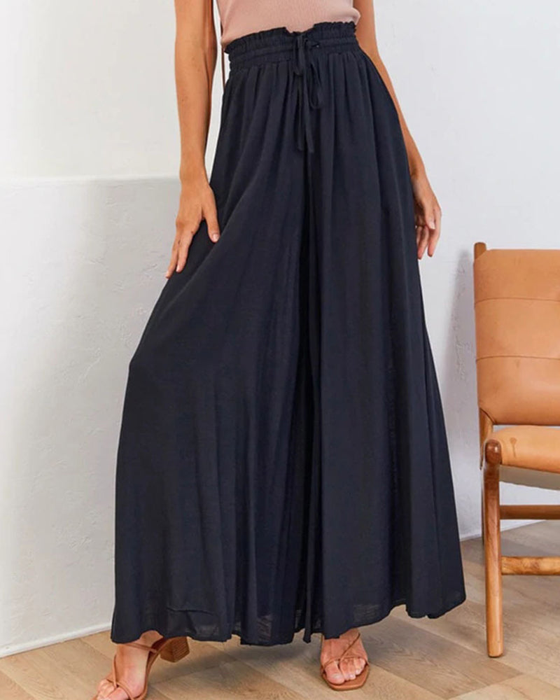 Hose Kordelzug Lässig Breit-Bein