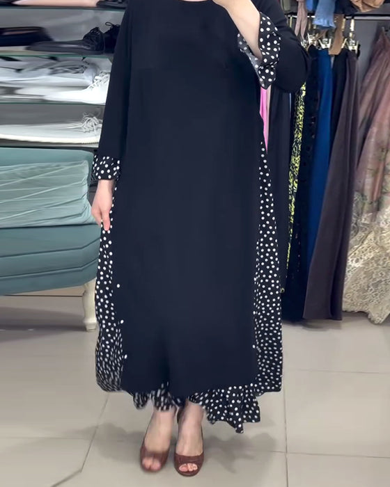 Kleid gepunktet Patchwork Druck