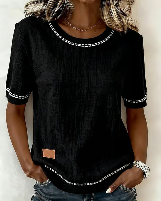 Oberteil Round Neck Short Sleeve