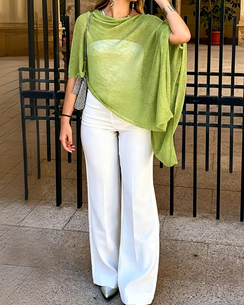 Pullover Umhang-Stil Pullover Einfarbig