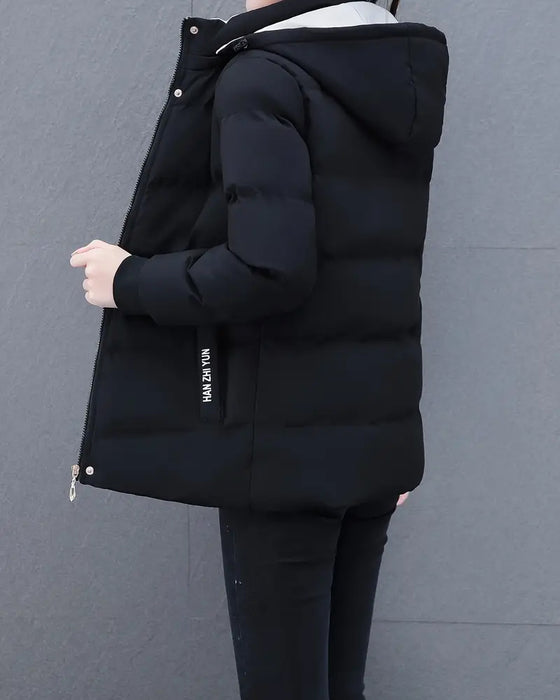 Jacke lässig einfarbig warm mit Kapuze