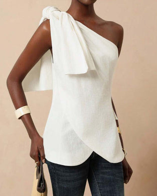 Bluse Off-Shoulder Kreuz Bindung Design