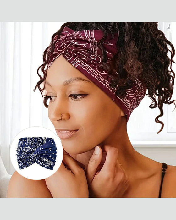 Haarband Vintage Stil Breit Krawatte-Farbe