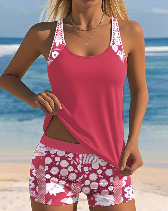 Badeanzug Tanktop Bedruckt Boxer