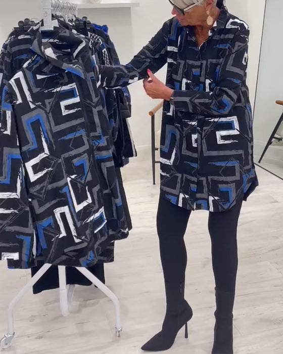 Hemd mit geometrischem print und revers