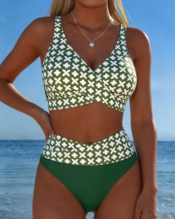 Bikini Vier Blatt Blume Kreuz Wickel