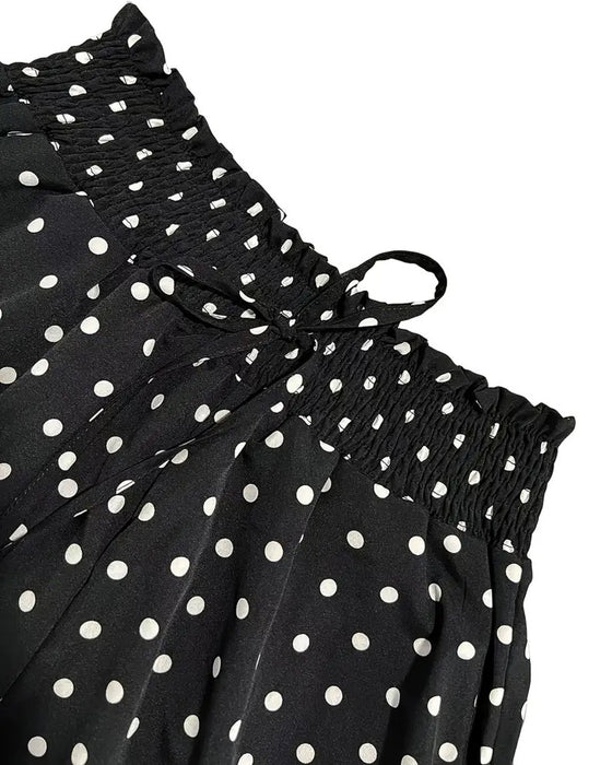 Hose Polka Punkt Druck Lang