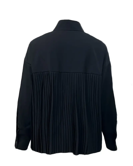 Bluse stylisch Uni-Farbe plissiert