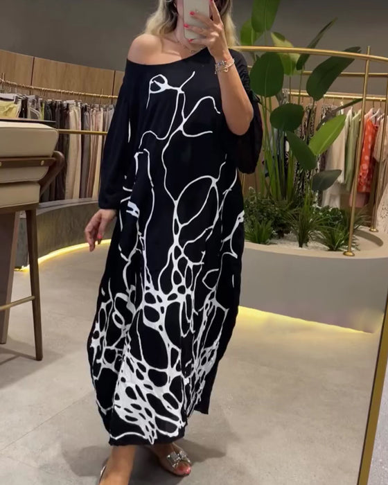 Kleid Rundhals Linie Locker
