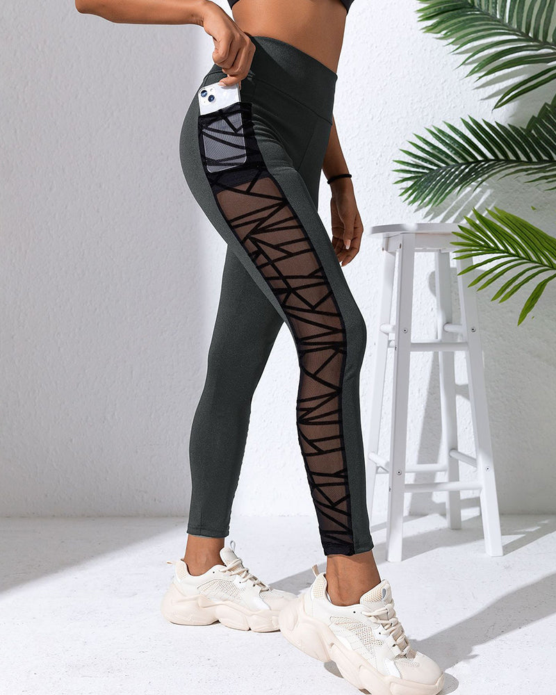 Yogahosen hochgeschnittene Farbblock