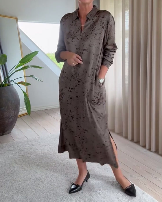 Elegantes Kleid mit Vintage-Print im Hemdstyle