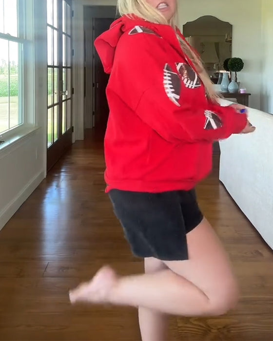 Kapuzenpulli Rugby Paillette