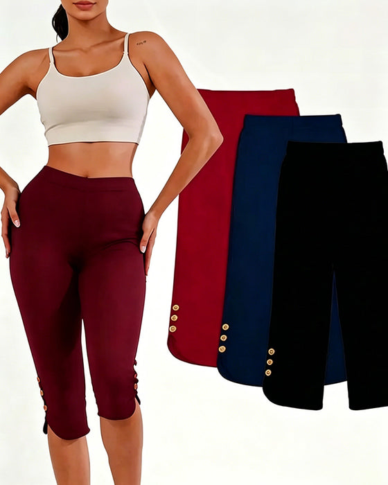 Leggings Einfarbig Schmal Geschnitten Gekürzt