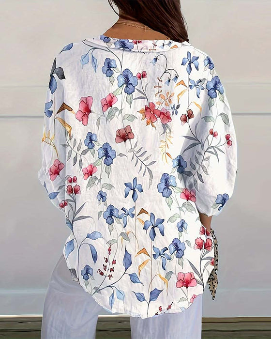 Bluse Mit Botanischem Blumenprint