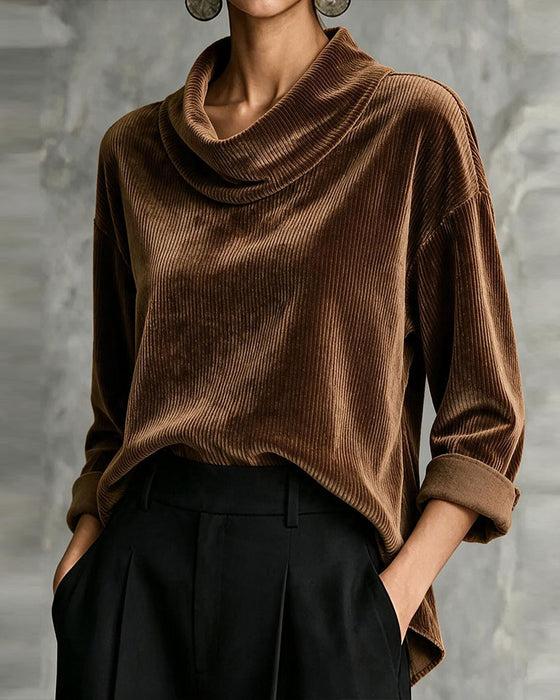 Bluse Rollkragen Einfarbig