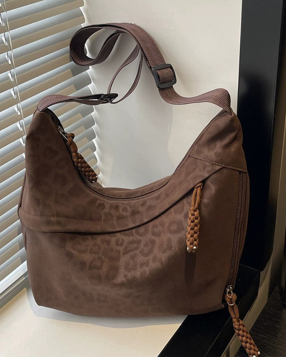 Tasche Leopardenmuster Wildleder Damen