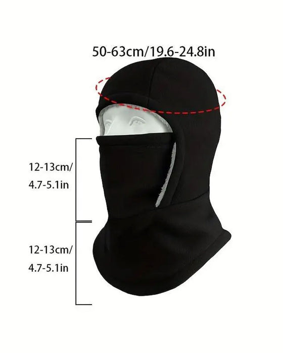 Winter 2 In 1 Mütze Und Gesichtsmaske Winddicht Dickes Fleecefutter Für Outdoor-Sport Schwarz