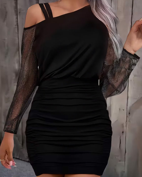 Kleid Einfarbig Langarm