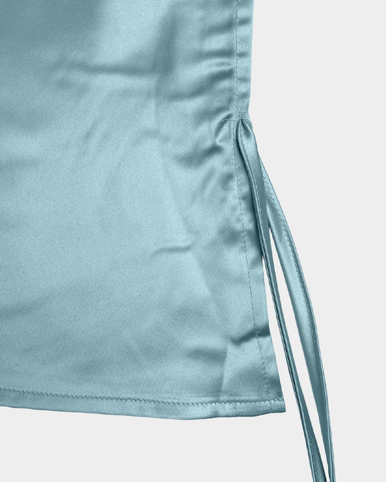 Ärmellose Bluse Mit V-Ausschnitt Und Kordelzug