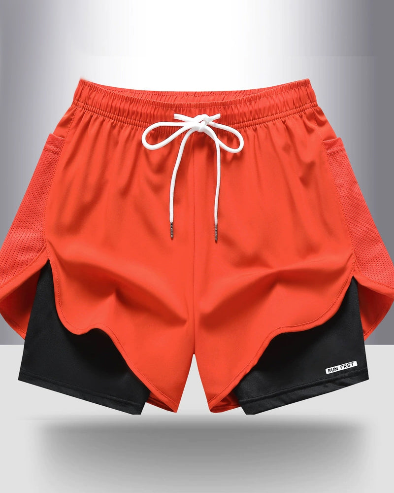 Shorts Atmungsaktiv Schnell Trocknend Doppellagig